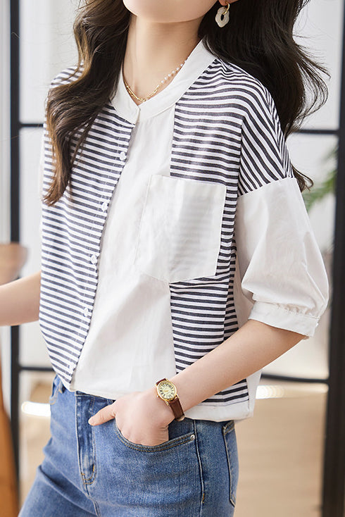 Contemporary Band Collar Shirt