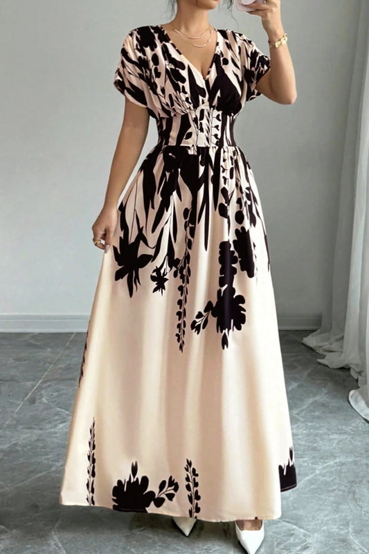 Black & White Abstract Maxi Dress