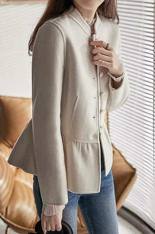 Nail Color Gathered Eco Cashmere Coat