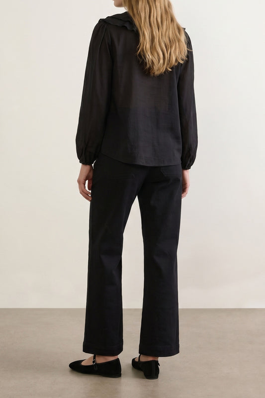 Ruffle Detail Long Sleeve Blouse