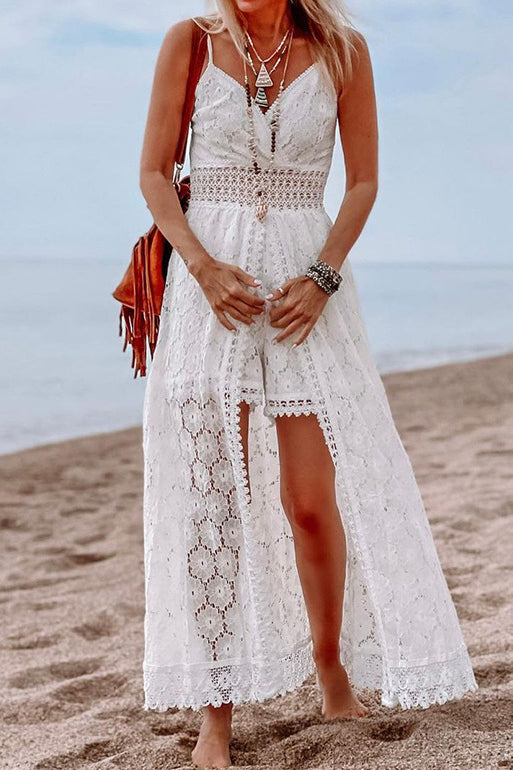 Lace Hollow Out Short Skort Dress