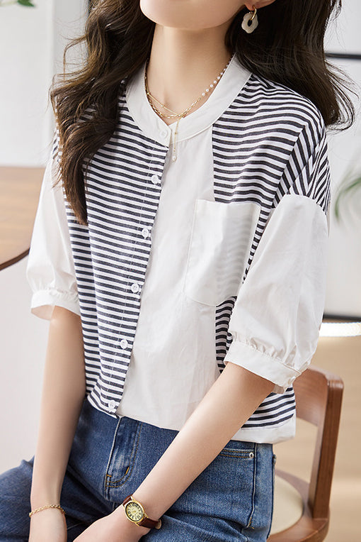 Contemporary Band Collar Shirt