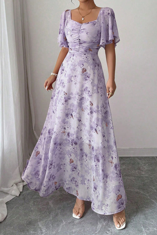 Lavender Floral Maxi Dress