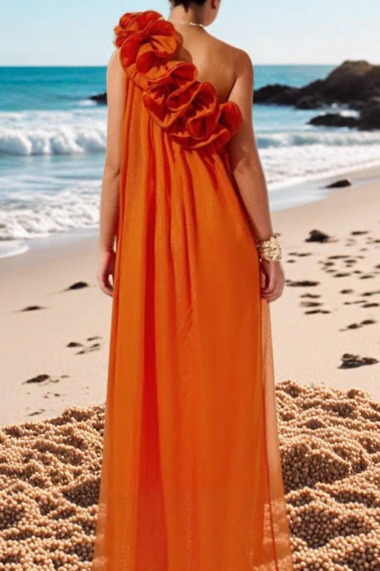 Off Shoulder Ruffle Resort Maxi Dress