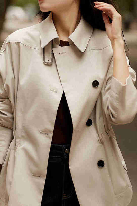 Simple lapel trench coat