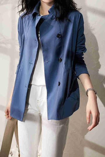 Simple lapel trench coat