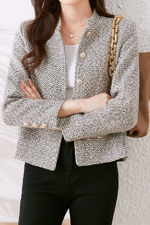 Elegant Nail Color Tweed Jacket