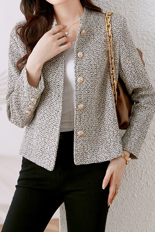 Elegant Nail Color Tweed Jacket