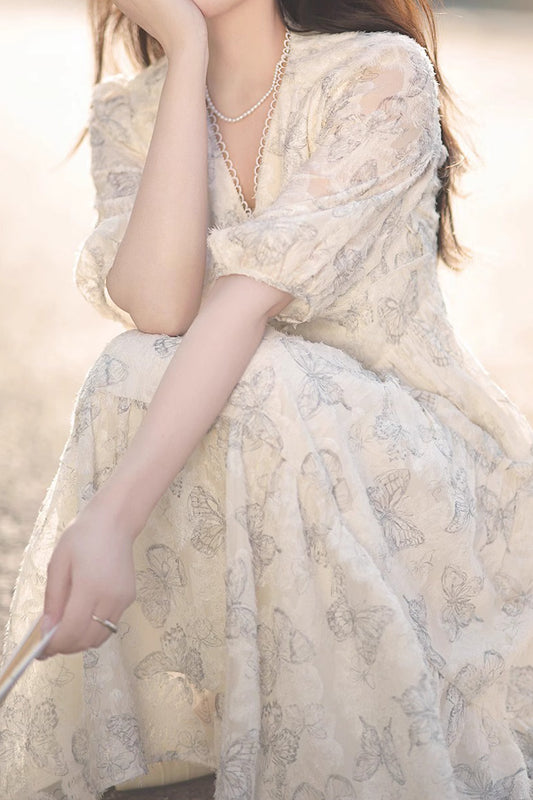 Elegant Butterfly Print Dress