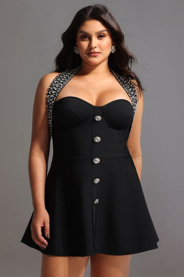 Traci Halter Strapless Sleeveless Mini Dress