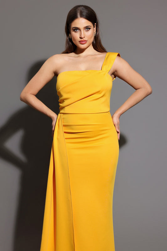 Olapa One Shoulder Slit Maxi Dress