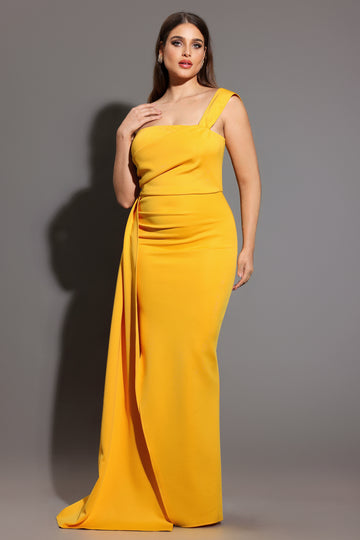 Olapa One Shoulder Slit Maxi Dress