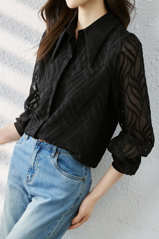 Fashionable Casual Textured Shirt