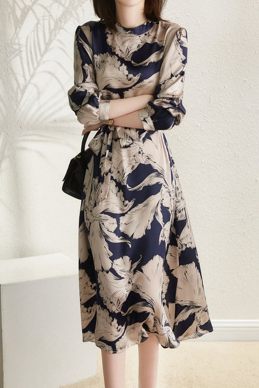 Elegant retro printed dress