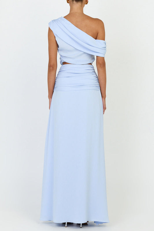 One Shoulder Cutout Slit Maxi Dress
