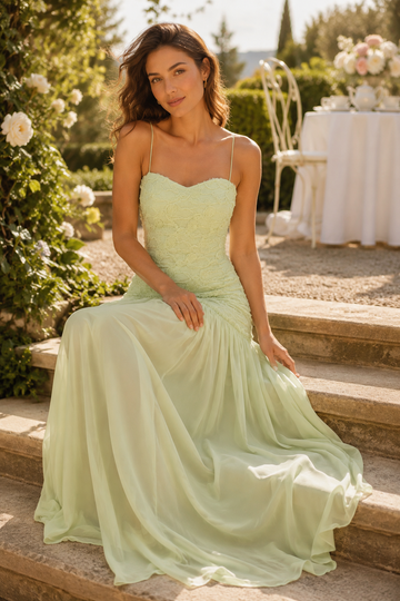 Chiffon 3D Flower Slip Maxi Dress
