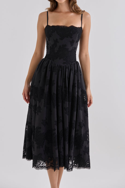 Floral Lace Cami Midi Dress
