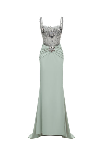 Valery Diamond Fishtail Maxi Dress