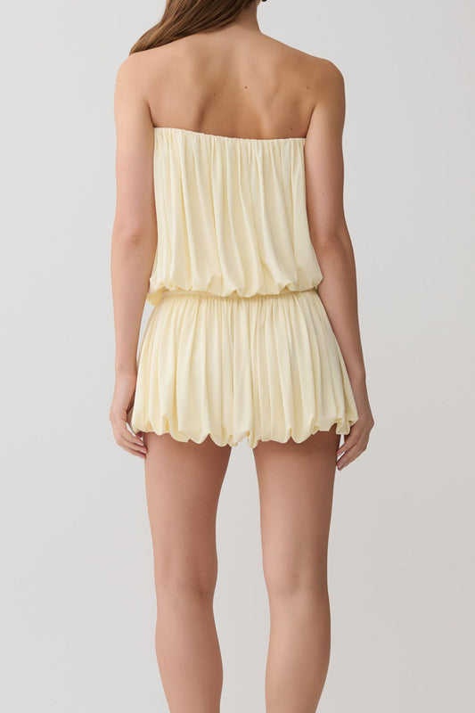 Strapless Gathered Bubble Mini Dress