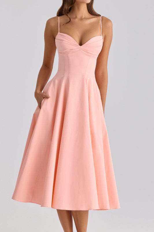Twist Bustier A-Line Midi Dress