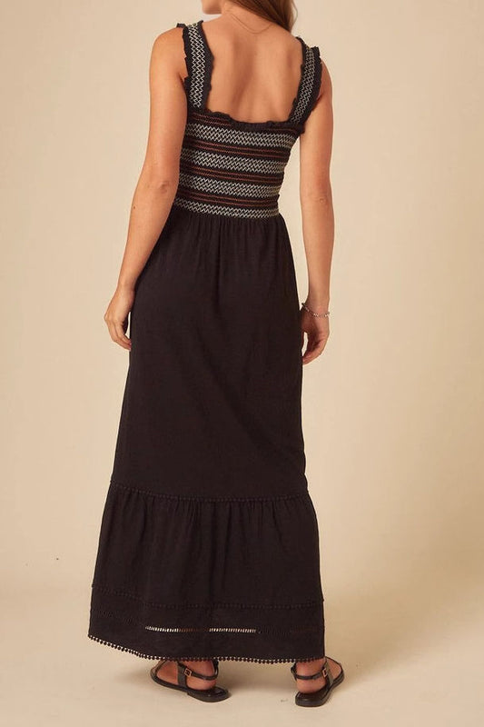 French Vacation Style: Spaghetti-Strap Tank-Style Patchwork Dress