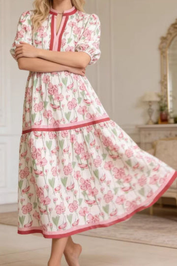 Digital Printed Dress Fashion Casual Loose Retro Long Dress