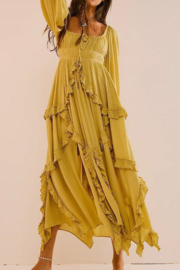 Fashion Sexy Dress Deep V Lace Hollow Out Beach Dress