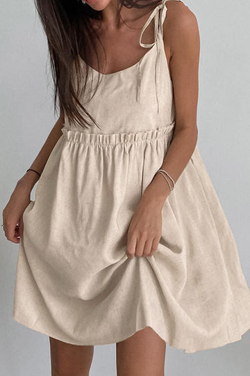 Vacation Style Loose European Spaghetti Strap A Line Dress