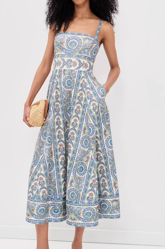 Casual Vacation Long Skirt Printed Dress