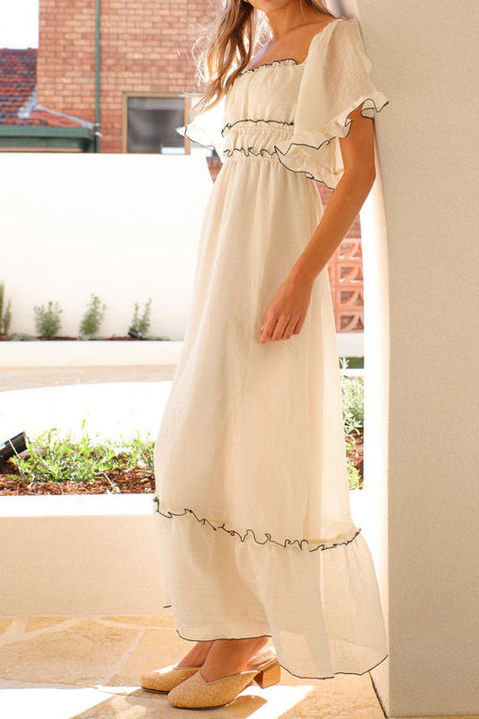 Summer Long Fairy Ruched Cross Border Dress