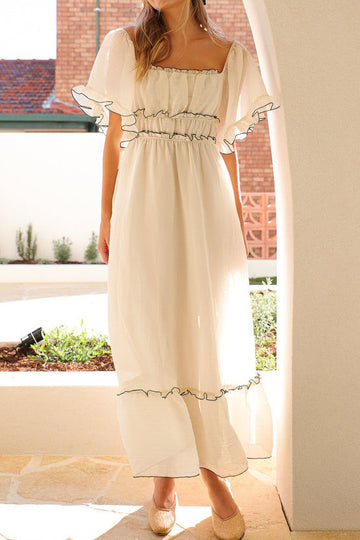 Summer Long Fairy Ruched Cross Border Dress