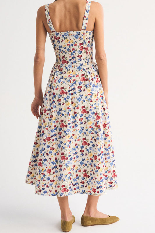 Slimming Swing Slip Printed Spliced Dress