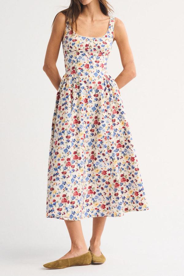 Slimming Swing Slip Printed Spliced Dress