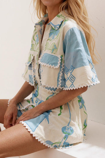 Summer Fashion Versatile Lace Printed Fashion Set