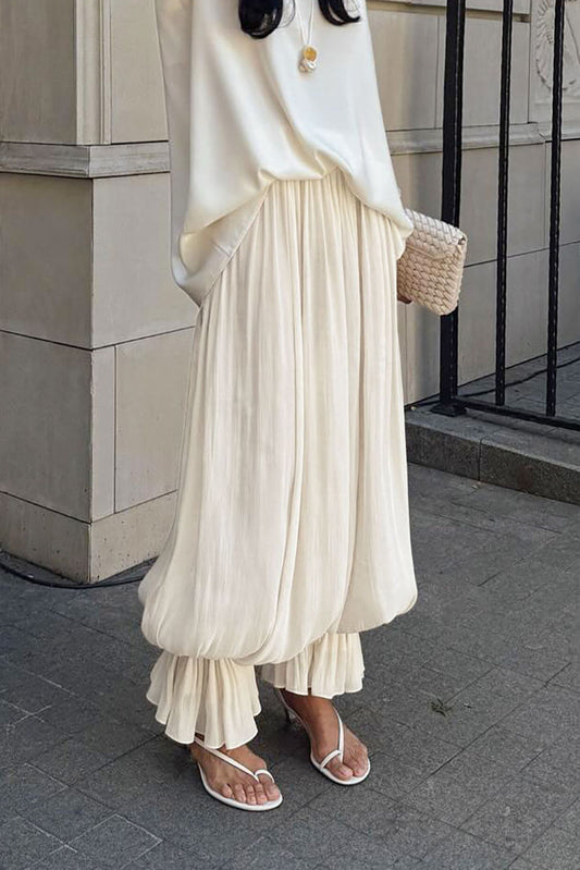 French Puff Cuff Elegant Fashion Casual Long Pants