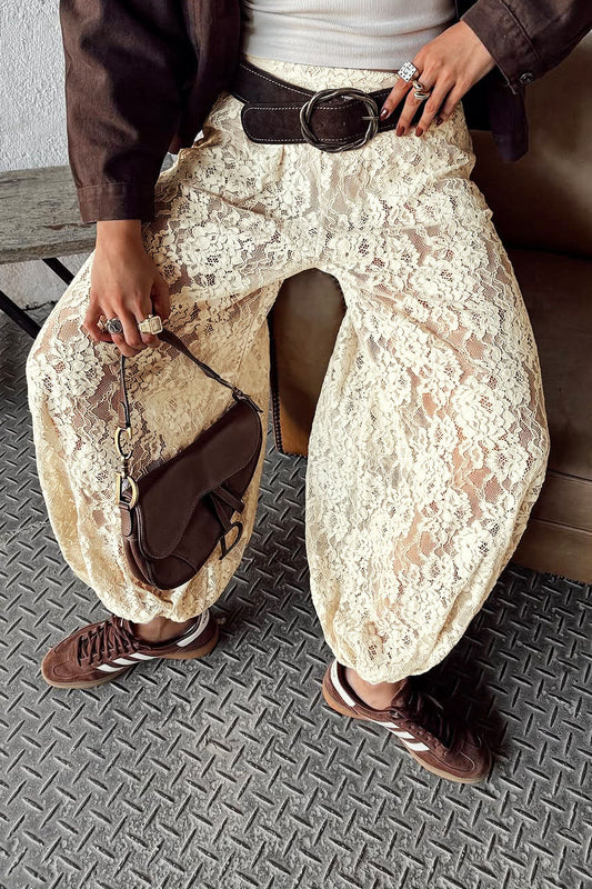 Sexy Elegant Lace Loose Casual Commuter Pants