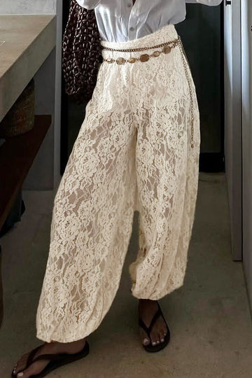 Sexy Elegant Lace Loose Casual Commuter Pants