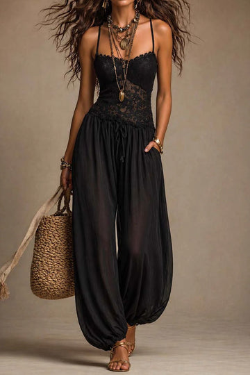 Lace Camisole Chiffon Sexy Lace Jumpsuit