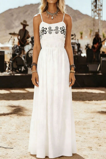 Embroidered Camisole Long Dress