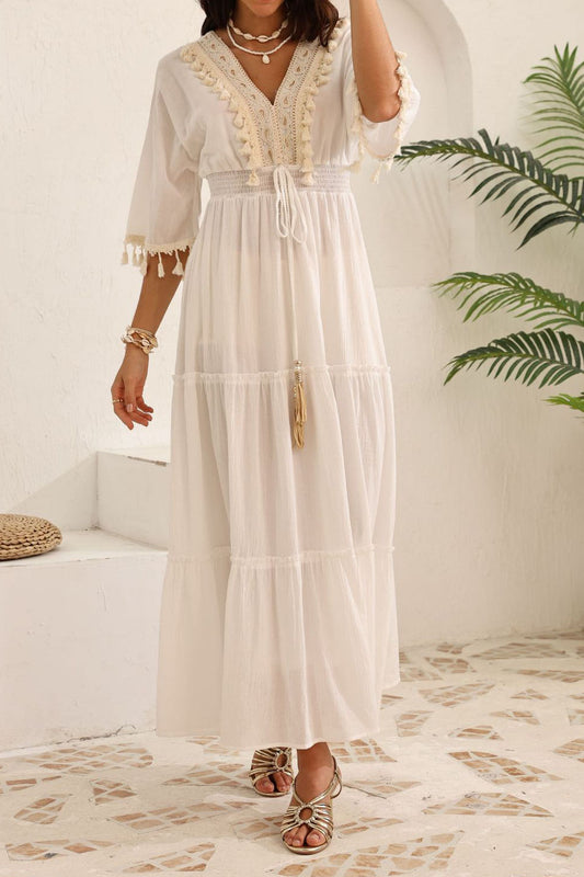 Bohemian Style Tassel Spliced Dress