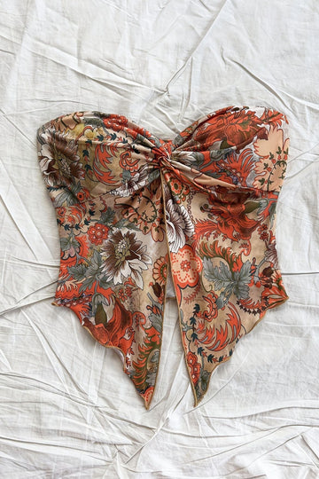 Paisley Print Twist Front Top