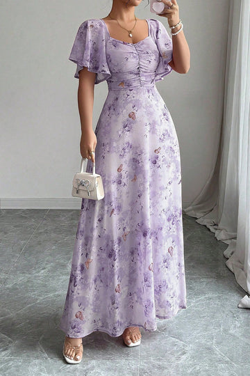 Lavender Floral Maxi Dress