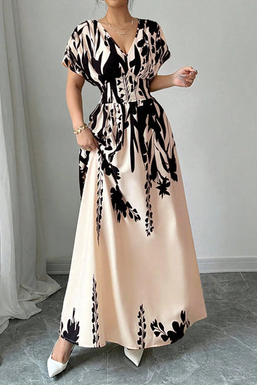 Black & White Abstract Maxi Dress