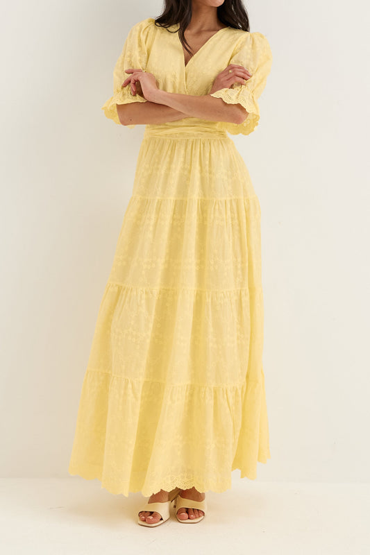 V-Neck Waist Maxi Dress