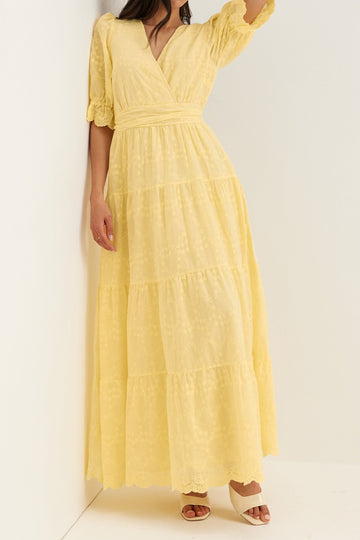 V-Neck Waist Maxi Dress