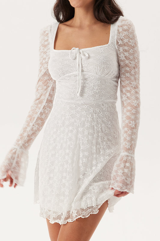 Lace Embroidered V-Neck Maxi Dress
