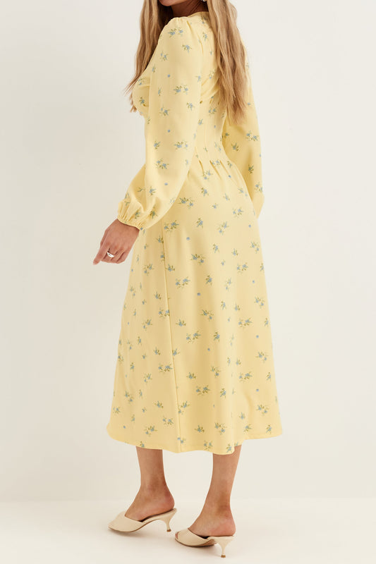 Light Boho Floral Midi Dress