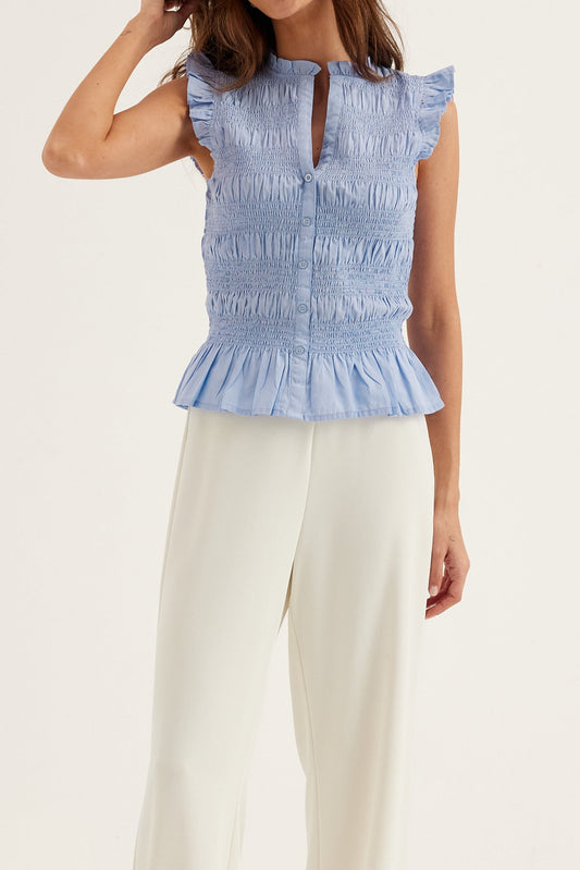 French Romantic Ruffle Sleeve Top