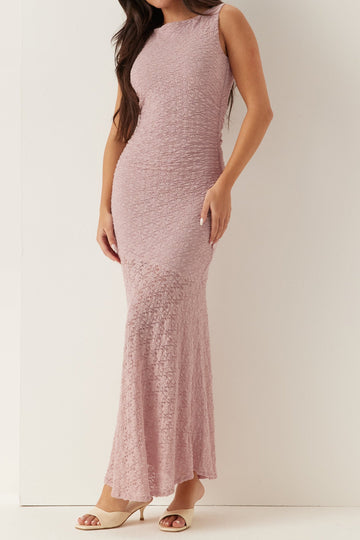 Lace Sleeveless Fitted Maxi Dress