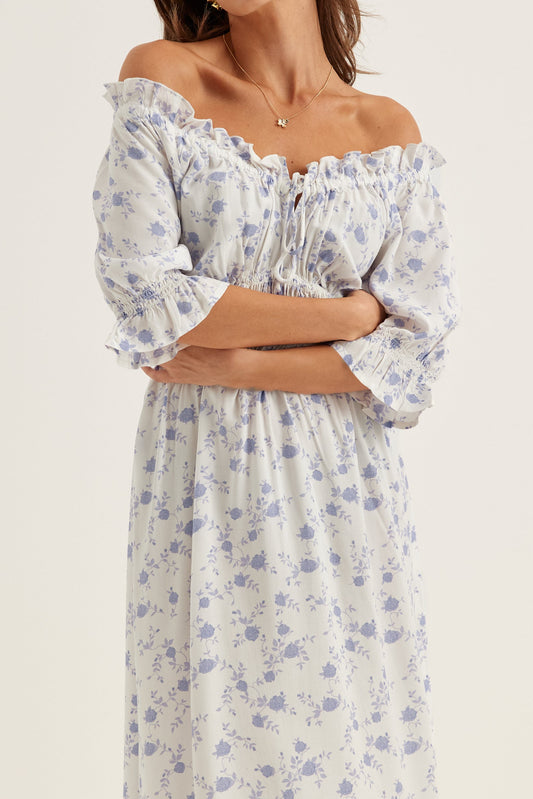 Floral Off Shoulder Maxi Dress